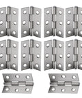 Rotating Concealed Hinges Set 10 Pieces Stainless Steel Door Connectors Bearings For Furniture Bookcase Window Cabinet Fittings