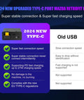 Comparison of 2024 Type-C port versus old USB for Mazda CarPlay And Android Auto Retrofit Kit For MZD Connect System