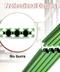 Close-up of Two Pack 800mm Green T Slot 2080 Aluminum Extrusion Profile Linear Rail European Standard Anodized with no burrs.