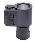 12 Volt Car Cup Holder With Digital LCD Screen, Smart Dual Temp Beverage Chiller And Warmer, angle view showing sleek black design.