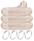 Heavy Duty Clear PU Dust Collection Hose 6 Inch By 30 Feet With Clamps coiled, showing flexible debris hose for shop vac use.