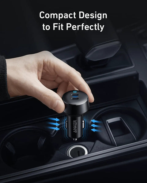 Person installing USB C Car Charger With 40W Dual Ports Fast Charge PowerIQ 3.0 Type C Power Delivery in car dash mount