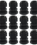 12 Pcs Half Inch NPT Nylon Cable Glands Waterproof Adjustable Cord Grips With Locknut And Gaskets, heavy duty strain relief for wires.