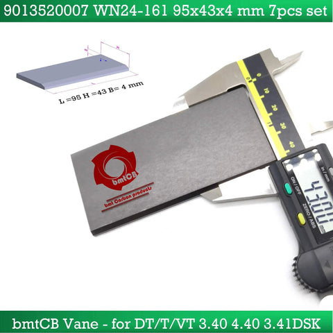 Carbon Vane Kit For Becker Pump 7 Piece Set Replacement Vanes 95x43x4mm OEM 90135200007 in caliper measurement
