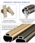 Detailed view of 7.2 Ft Heavy Duty Single Track Wall Mounted Sliding Barn Door Hardware Kit showcasing durable brackets and track material.