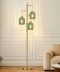 Industrial Dimmable Floor Lamp With Stepless 0 To 100 Brightness, 68 Inch Tall Tree Style Farmhouse Rustic Metal Floor Lamp With 3 LED Bulbs