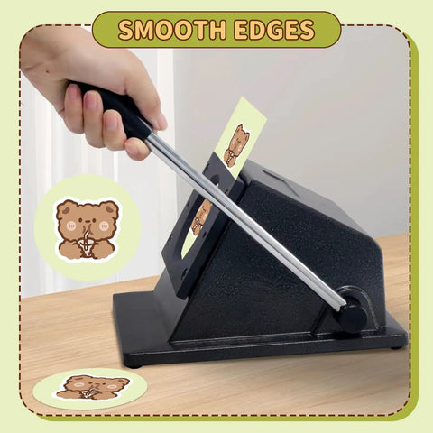 Cutting paper with 2.75 Inch Circle Cutter For Badge Making, 70mm Die Cut Machine, crafting teddy bear design, smooth edges