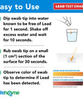 Instructions for using Lead in Solids Combo Test Kit With Ten DIY Swabs And Optional Lab Testing At An EPA Certified Lab For Homeowners.
