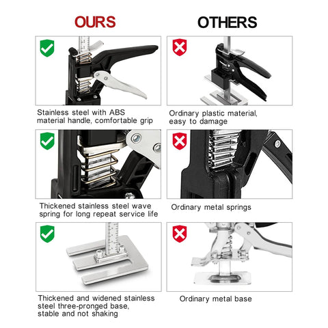 EnryKuo labor-saving arm jack 2-pack; stainless steel with ABS handle for cabinet and wall tile installation