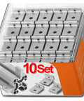 10 set of Beefy Aluminum Alloy Shelf Mount Bracket Corner Support For European Standard 30, showing packaging and individual brackets
