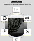 Egg Crate Acoustic Foam Panel 48 By 24 By 2 Inches Black Dope Soundproof Studio Foam For Walls shown with benefits