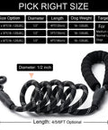 2 Pack Heavy Duty Dog Leashes With Padded Handle And Reflective Nylon Rope For Small Medium And Large Dogs, black leash sizes