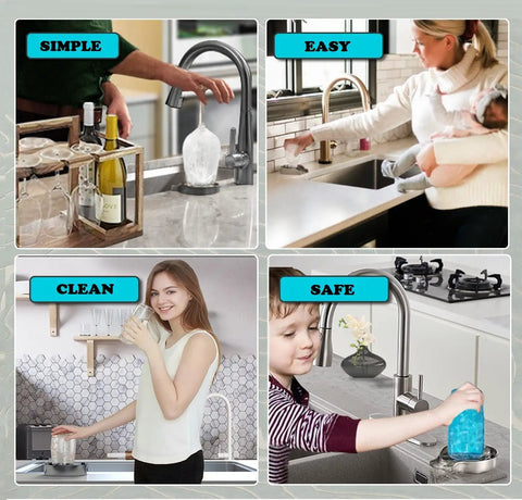 360 Degree Glass Rinser For Kitchen Sink Matte Black Cup Washer High Pressure Cleaner Quick Clean for various uses