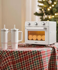 Sublimation Oven Machine Kit For Tumblers Mugs Bowls 26 Qt With 360 Turbo Convection Fits 40oz Tumblers, on plaid tablecloth
