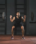 Man lifting 2.2m Straight Power Barbell Bar With 1000 Lbs Weight Capacity For Strength Training Enhanced Textured Grip And Upgraded Bearing
