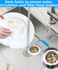 Set Of Two Sink Drain Strainers Keeping Your Pipes Free Of Nasty Gunk While Trapping Messy Hairballs So You Can Kick Clogs To The Curb Featuring A Deep Basket Fit For Bath Or Kitchen Basin with food debris in sink.