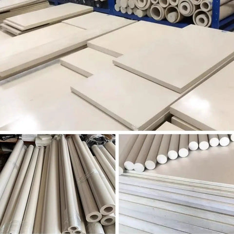 Anti Static PEEK Sheet 50x50x1mm 4Pcs High Temp Conductive Polyether Plate For Industrial And DIY Pros And Hobbyists Use Premium Engineering Plastic With 260 Degree Celsius Heat Resistance And Tough Chemical Wear Resistance, stacked sheets and rods