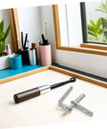 Stainless Steel Self Closing Hidden Hinge For Double Swing Doors Beefed Up Rust Resistant Saloon Pivot Hinge With Heavy Duty Construction And Concealed Hardware For Kitchen And Home Use, shown with hinge parts