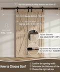 Heavy Duty Sliding Barn Door Hardware Kit For 60 Inch Wide Double Doors, 20 Foot Track, installed with size guide