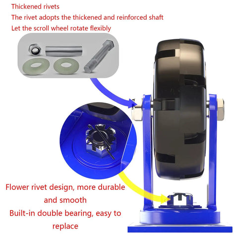 Heavy Duty Rubber Caster Wheels With Brake 4 Pack Swivel Trolley Casters Built Tough As Nails With Thick Steel Brackets showing detailed components.