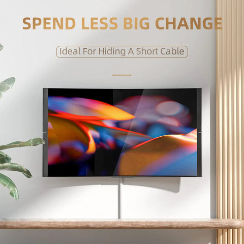 Effortless Wall Cable Hideaway Kit For TVs No More Dangly Cords With Self Adhesive One Cord Covers White Keeps Your Setup Clean And Safe Quick Install For Home Theater Living Room Or Office