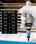 Industrial-Grade 14-Piece Impact Screwdriver Set With 40CR Alloy Steel Bits shown in use with a gloved hand