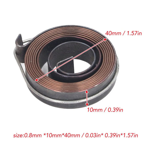 Two Pack Drill Press Return Springs, 37mm Durable Spring Steel with size dimensions shown