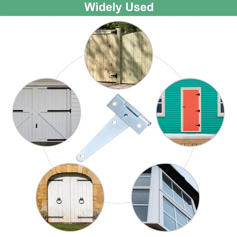 Iron T Strap Shed Door Hinges 4 Pack 4 Inch Barn Door Gate Hinges Tee Hinge Wrought Iron Hardware With Screws For Wooden Fences