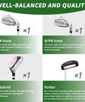 Pink 5 Piece Junior Golf Club Set For Kids Ages Four To Eight With Stand Bag Right Hand Includes Five Pound Hybrid