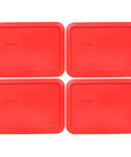 4 red lids for 3-cup containers, 3-Cup Red Food Storage Replacement Lids Go-To Set - BPA-Free Plastic, Microwave Safe, 4-Pack
