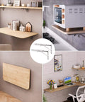 Heavy Duty Folding Shelf Brackets 20 Inch Two Pack Stainless Steel Collapsible Wall Mount Triangle Brackets for multiple setups