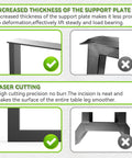 K Shaped 2 Tier Metal Table Legs Heavy Duty Desk Leg Set In Black with increased support plate thickness and precision laser cutting.