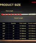 Beast 10-Piece Carbide Masonry Drill Bit Set With Hex Shank size chart and 1/4 inch bit with specifications