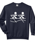 Rowing T Shirt With Rowboat Paddling Ocean Scene Graphic Tee For Water Sports Fans Relaxed Fit With Side Seams For Roomy Comfort Soft Washed Garment Dyed US Cotton Black