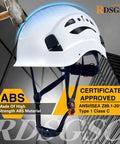 Breathable Lightweight Construction Safety Helmet With Dual Side Vents And 6 Point Suspension ANSI ISEA Z89.1 Type I Class C.