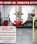 Heavy Duty Workhorse Three To One Air Operated Oil Pump Kit Featuring Digital Meter Gun with 3:1 oil pump and metering nozzle