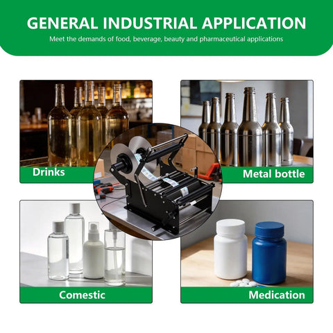 Wultek Precision Bottle Labeling Machine With Handle Flexible Capacity For Various Shapes quick adjustable clamps on various bottles.