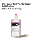 3M Super Fast Plastic Repair 04247 clear 200 ml cartridge with mixing nozzles, epoxy adhesive for various surfaces