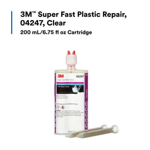 3M Super Fast Plastic Repair 04247 clear 200 ml cartridge with mixing nozzles, epoxy adhesive for various surfaces