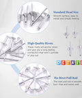 Diagram of Five Sizes 240 Pieces Large Flange Aluminum Blind Rivets Set Diameter Three Sixteenths Inch With Lengths Three Eighths Inch
