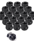 Pack Of 20 Half Inch Lug Nuts Open End Bulge Acorn Style Six Spline Sixty Degree Taper Three Quarter Inch Hex Black Rust Resistant