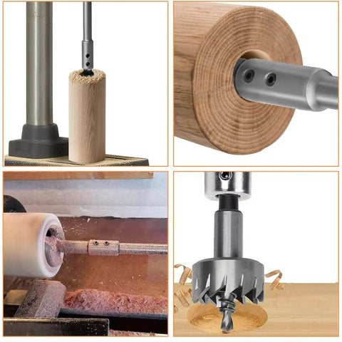 Badass Long Reach Forstner Bit Extension Shaft Adds Four Point Five Inch for drilling deep woodworker projects in action.