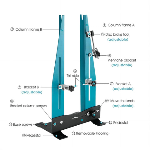Bicycle Wheel Truing Stand For 16 To 29 Inch Wheels, Adjustable Width 95Mm To 150Mm, 3 In 1 Centering Stand For Rim Maintenance