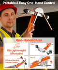 VEVOR Ratcheting Tubing Bender Kit For Copper And Aluminum 1/4 To 7/8 Inch showing one-handed control use with copper pipe