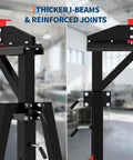 Close-up of reinforced joints on 2 Ton Gantry Crane With Manual Trolley Hook And Sling Strap 4400 Lbs Steel I Beam Hoist
