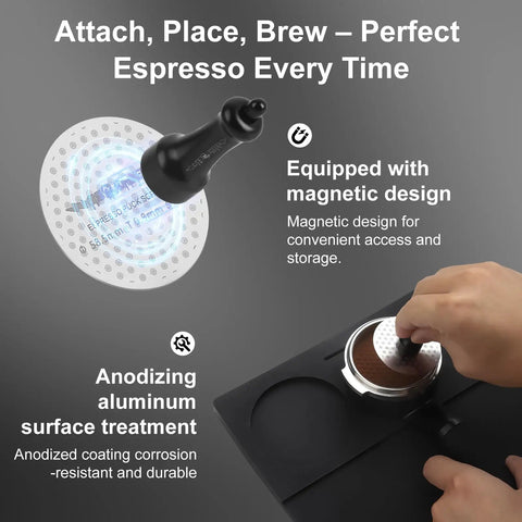 51mm Espresso Puck Screen With Full Edge Holes, 0.8mm Thin 316 Stainless Steel in portafilter basket for even extraction