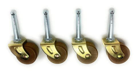 1 1/4 Inch Hardwood Furniture Casters Pack Of 4 For Vintage And Antique Pieces Ideal Replacement For Hoosier Cabinets