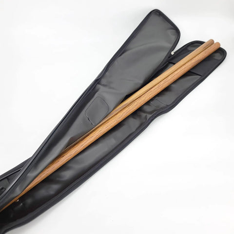 Utility Martial Arts Stick Bag For Shinai And Bokken 51 Inch Case with shinais inside, open with visible interior and zipper.