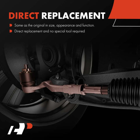 Front Outer Tie Rod End Replacement For Infiniti JX35 2013, QX60 2014 To 2019, Nissan Murano 2015 To 2022, Pathfinder 2013 To 2020 Left And Right Driver And Passenger Side To Fix Uneven Tire Wear And Keep Your Ride Steady. direct replacement steel tie rod end on wheel assembly
