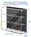 Wall Mount Acrylic Golf Ball Display Case With 3 Tiers Holds 12 Balls, Clear Showpiece Storage Box dimensions and layout